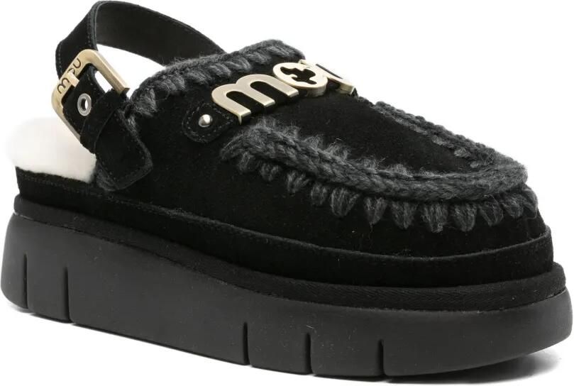 Mou Bounce slingback muiltjes met plateauzool Zwart