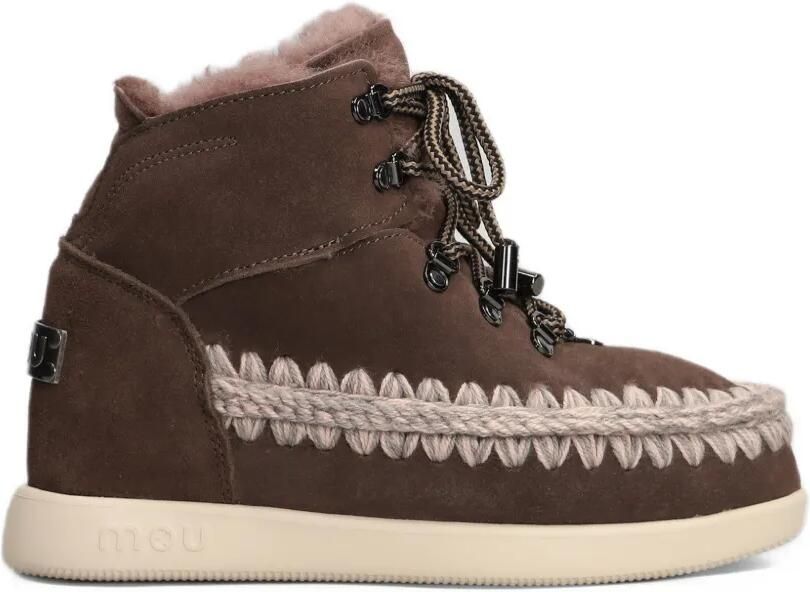 Mou crochet-stitch lace-up boots Bruin