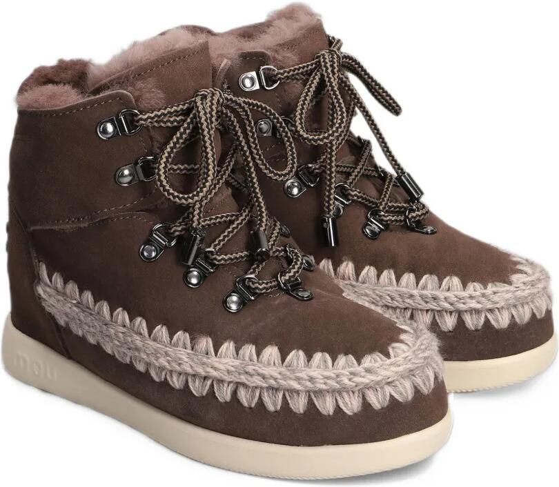 Mou crochet-stitch lace-up boots Bruin - Foto 4
