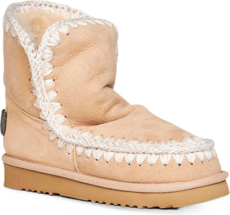Mou crochet-stitch sheepskin snow boots Beige - Foto 2