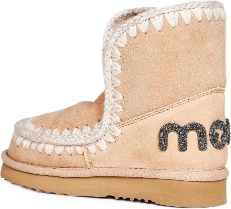 Mou crochet-stitch sheepskin snow boots Beige - Foto 3