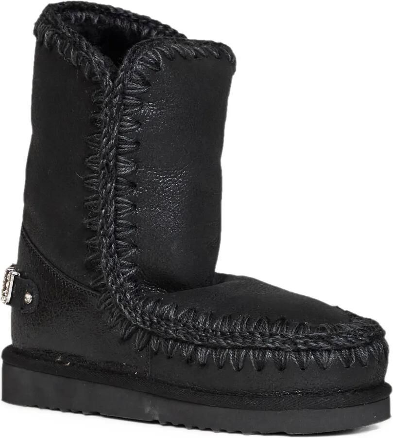 Mou crochet-stitch sheepskin snow boots Zwart - Foto 2
