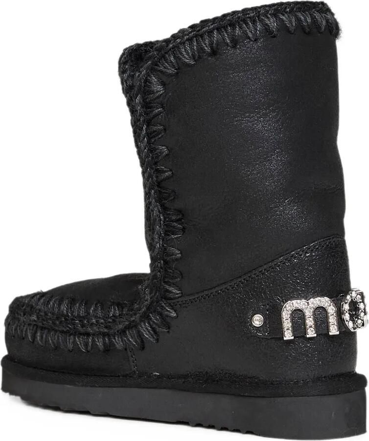 Mou crochet-stitch sheepskin snow boots Zwart - Foto 3
