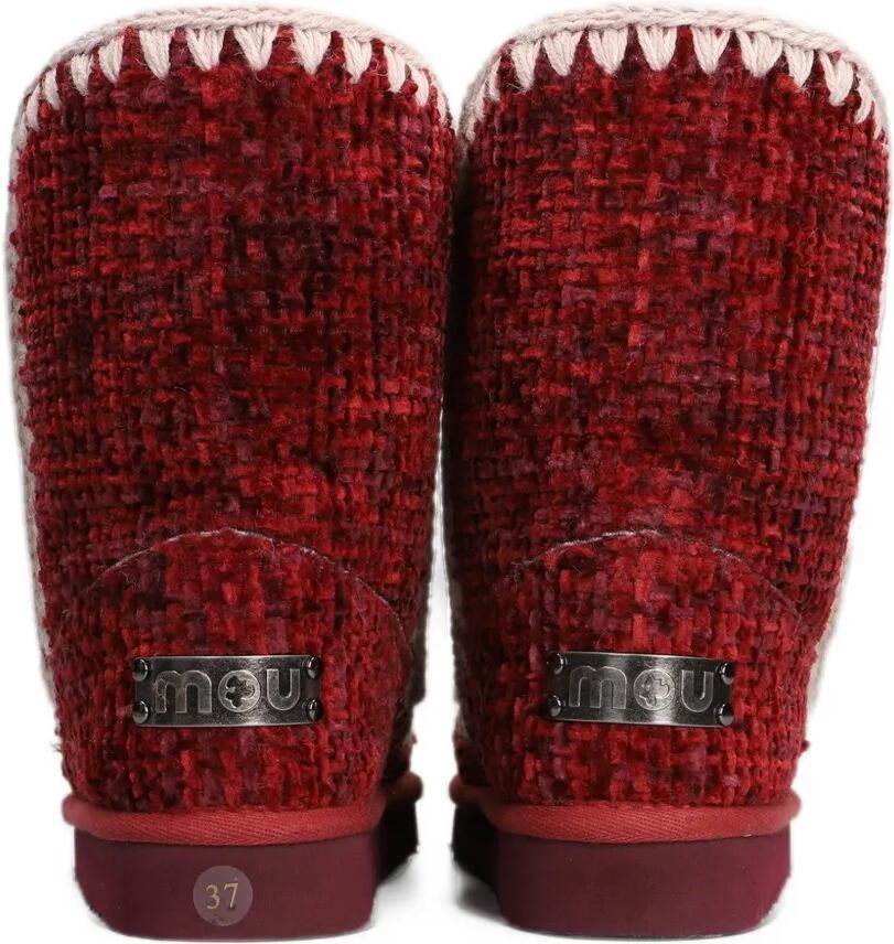 Mou crochet-trim bouclé ankle boots Rood - Foto 2