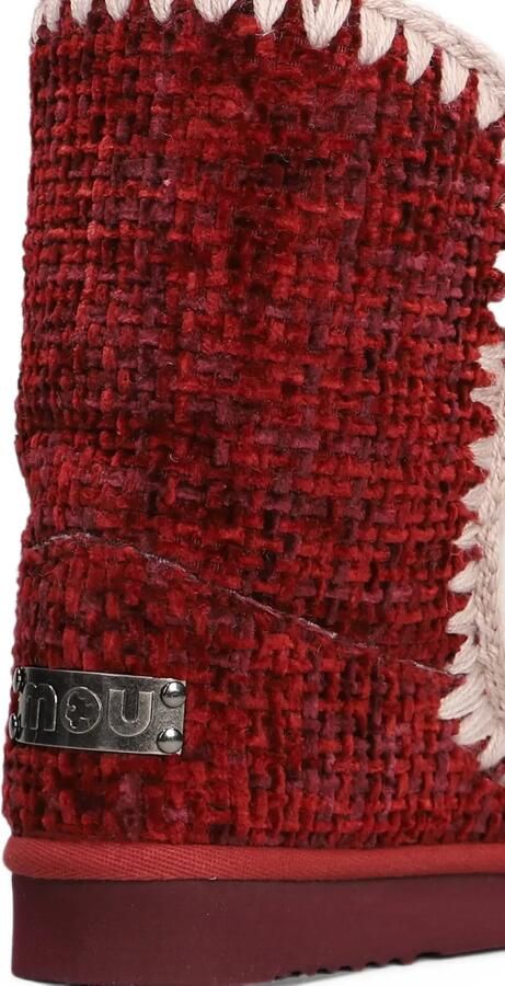 Mou crochet-trim bouclé ankle boots Rood - Foto 5