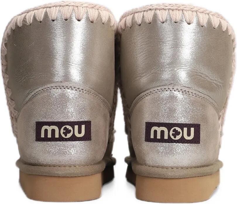 Mou crochet-trim metallic ankle boots Zilver - Foto 3