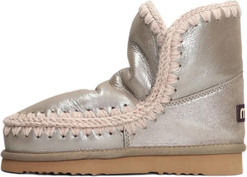 Mou crochet-trim metallic ankle boots Zilver - Foto 4