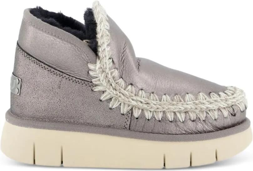 Mou Sneakers van metallic leer met gehaakte afwerking Grijs