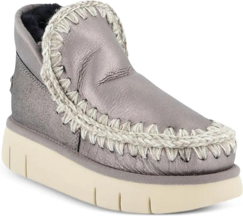 Mou Sneakers van metallic leer met gehaakte afwerking Grijs - Foto 4