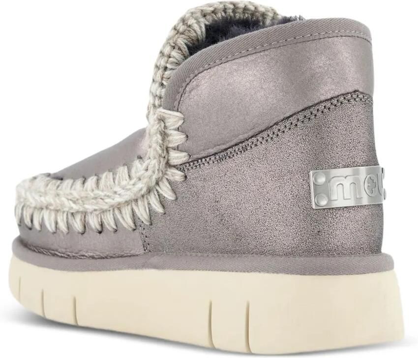 Mou Sneakers van metallic leer met gehaakte afwerking Grijs - Foto 3