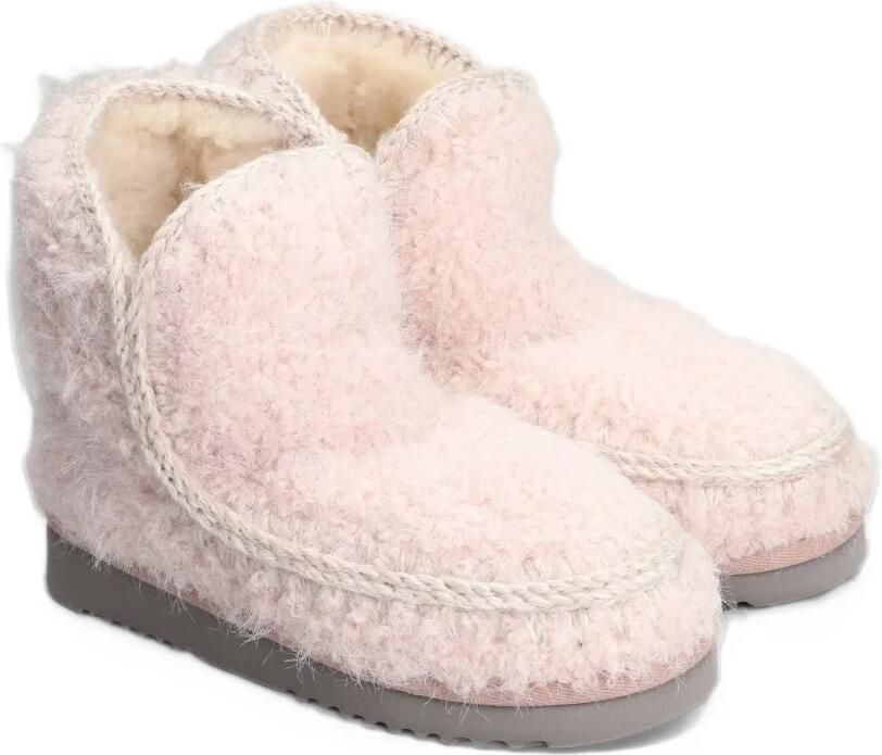 Mou crochet-trim sheepskin boots Roze - Foto 2