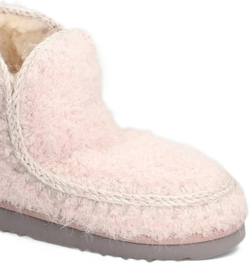 Mou crochet-trim sheepskin boots Roze - Foto 4