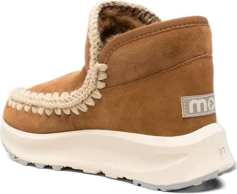 Mou crochet-trim suede sneakers Bruin - Foto 2