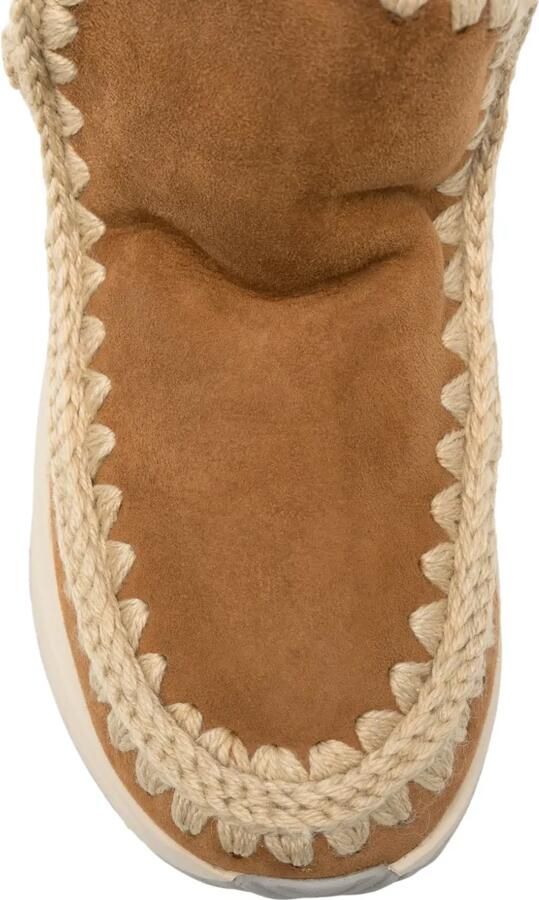 Mou crochet-trim suede sneakers Bruin - Foto 3