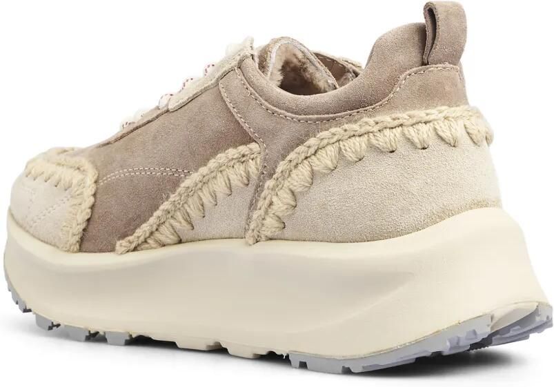 Mou crochet-trim suede sneakers Bruin - Foto 2