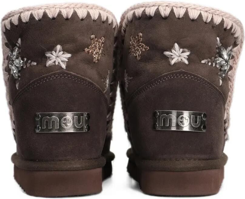 Mou crystal-embellished crochet-trim ankle boots Bruin - Foto 4
