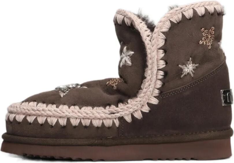 Mou crystal-embellished crochet-trim ankle boots Bruin - Foto 5