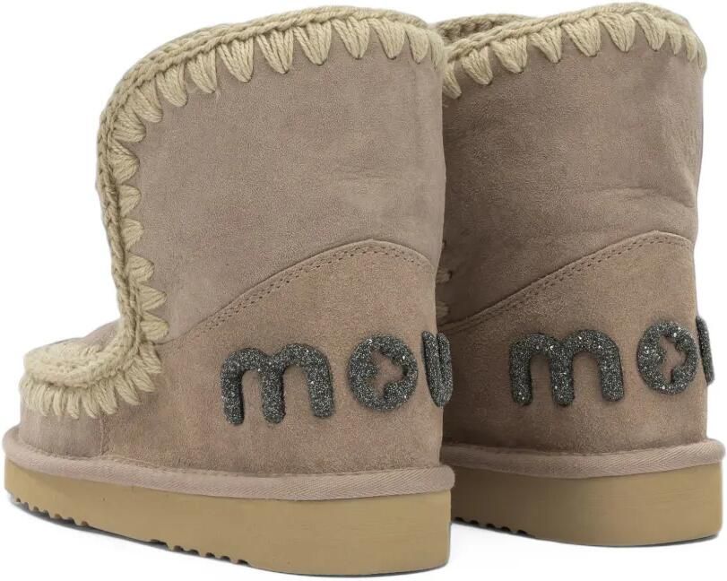 Mou Enkellaarzen verfraaid met logo en glitter afwerking Bruin - Foto 4