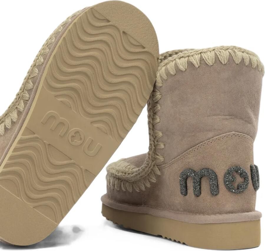 Mou Enkellaarzen verfraaid met logo en glitter afwerking Bruin - Foto 2
