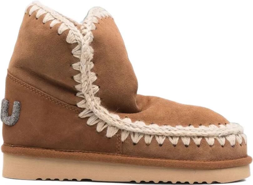 Mou Eskimo 18 crochet-trim ankle boots Bruin