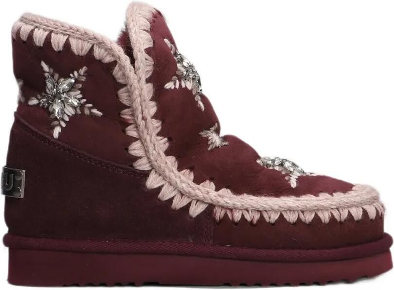 Mou Eskimo 18 crochet-trim ankle boots Rood
