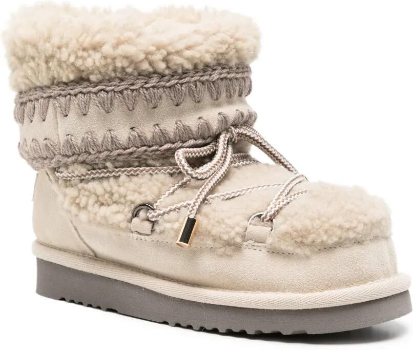 Mou Eskimo 18 enkellaarzen met gehaakte afwerking Beige - Foto 4