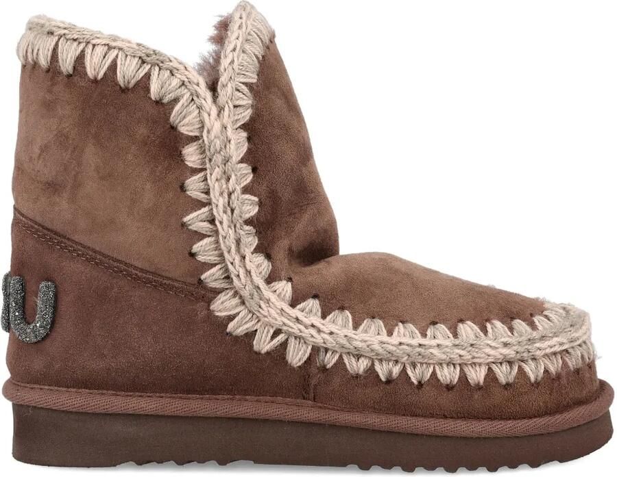 Mou Eskimo 18 laarzen met gehaakte afwerking Bruin