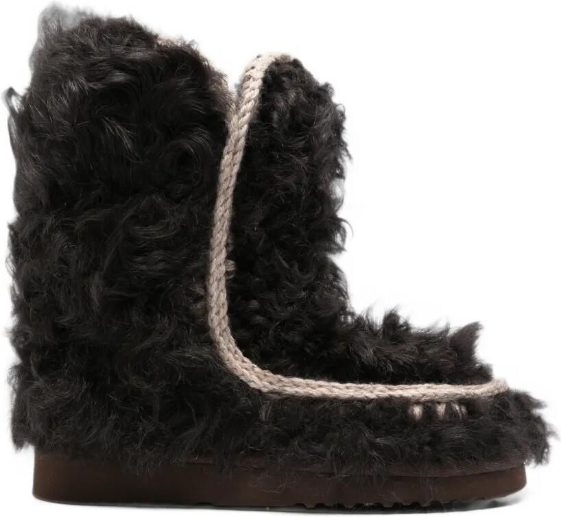Mou Eskimo 24 enkellaarzen met gehaakte afwerking Bruin