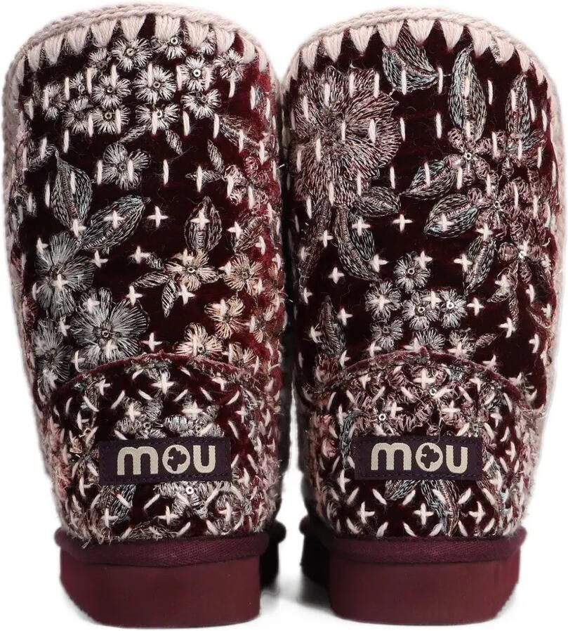 Mou Eskimo 24 floral-embroidered crochet-trim ankle boots Rood - Foto 2