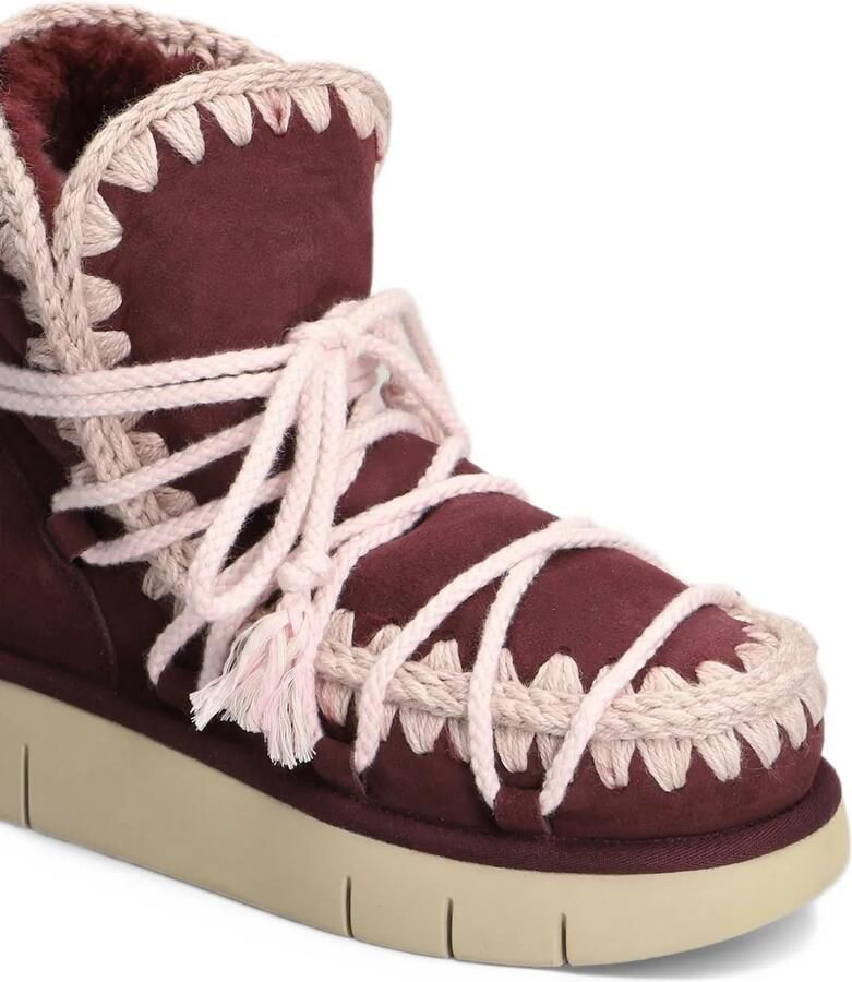 Mou Eskimo Bounce crochet-trim lace-up boots Rood - Foto 5