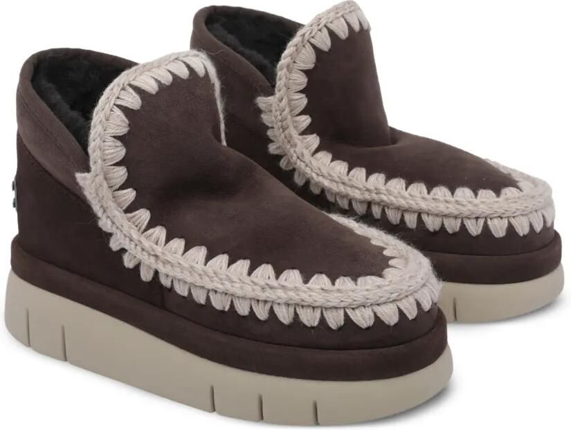 Mou Eskimo Bounce crochet-trim platform ankle boots Bruin - Foto 3