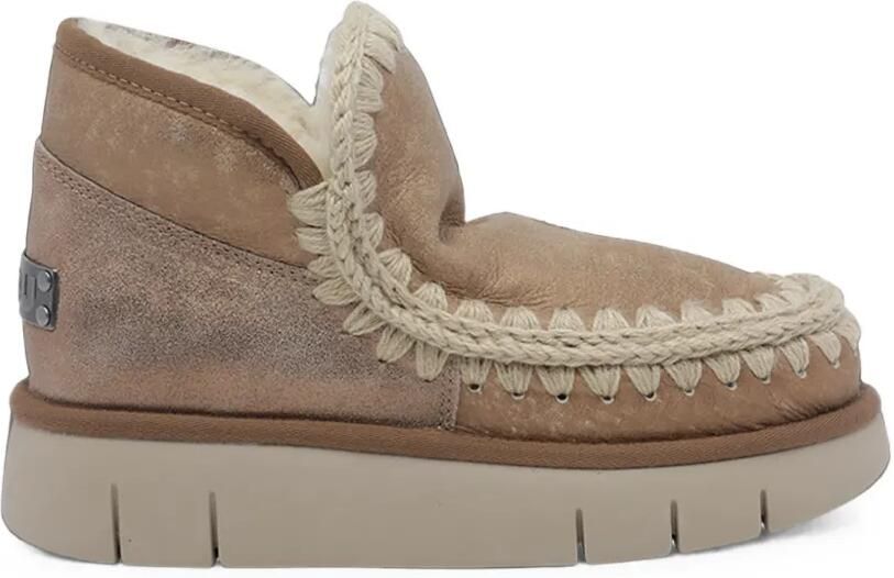Mou Eskimo Bounce laarzen met gehaakte afwerking Beige