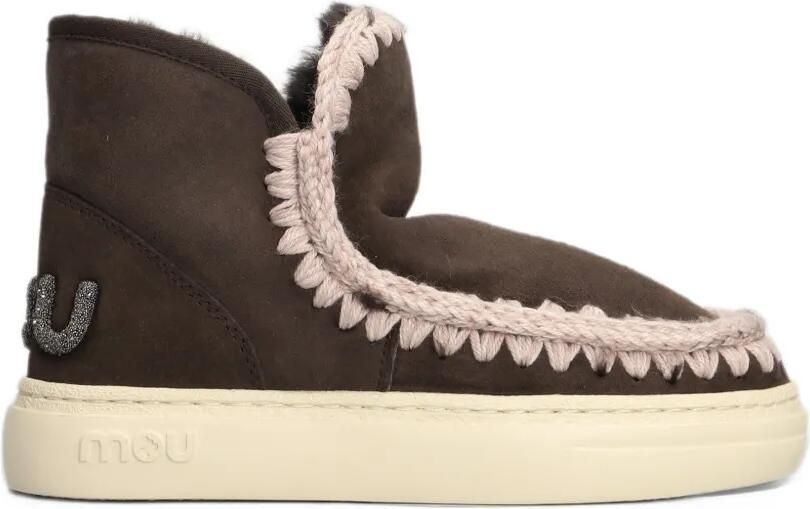 Mou Eskimo crochet-trim ankle boots Bruin