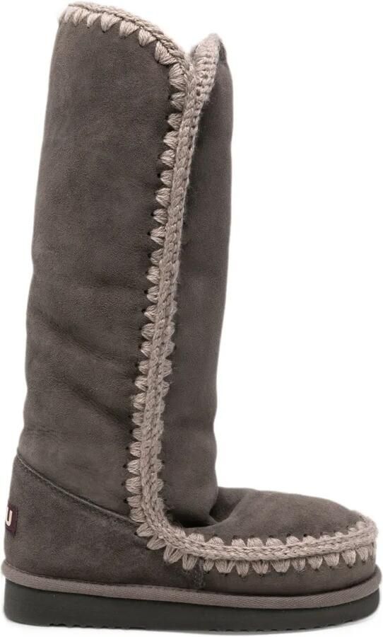 Mou Eskimo crochet-trim boots Grijs