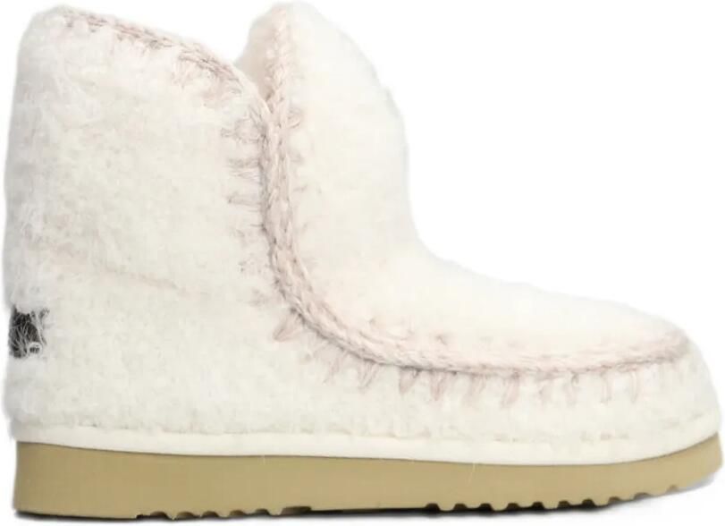 Mou Eskimo crochet-trim sheepskin ankle boots Wit