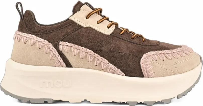 Mou Eskimo crochet-trim sneakers Bruin