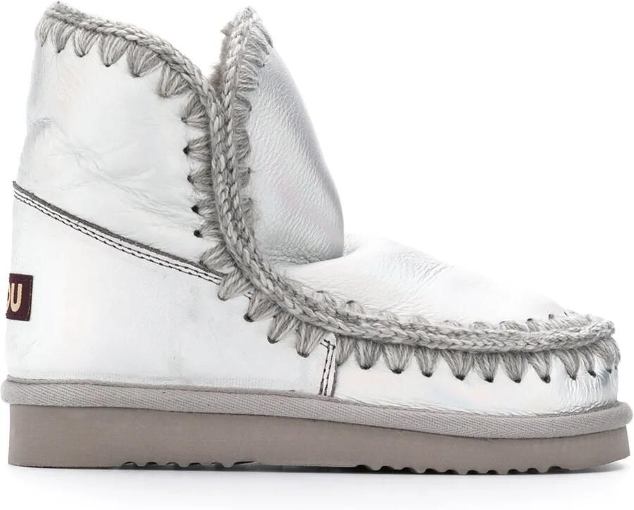 Mou Eskimo metallic enkellaarzen Zilver