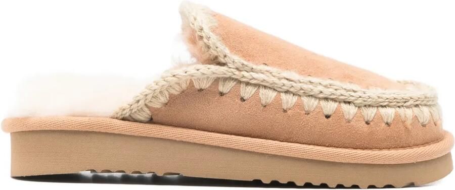 Mou Esquimó gevlochten muiltjes Beige