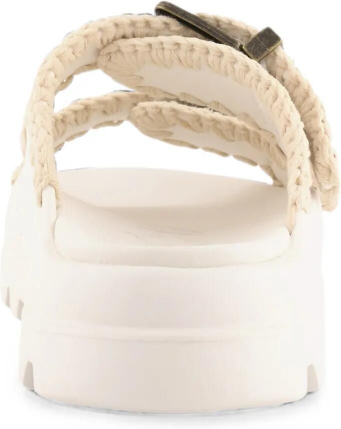 Mou Eva slippers met gehaakte afwerking en gesp Wit - Foto 2