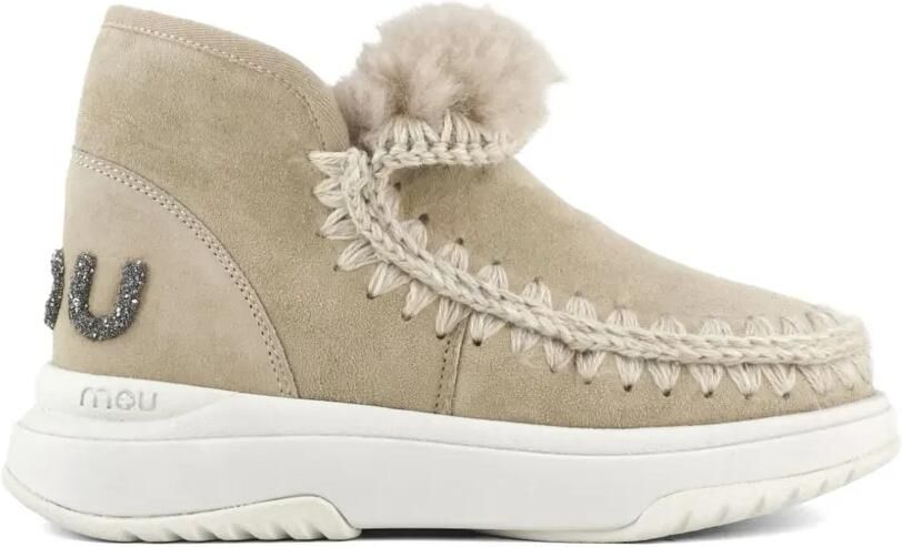 Mou Jogger sneakers met logo en glitters Beige