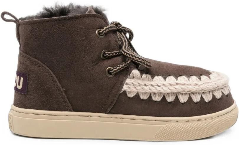 Mou Kids Eskimo crochet-trim suede boots Bruin - Foto 2