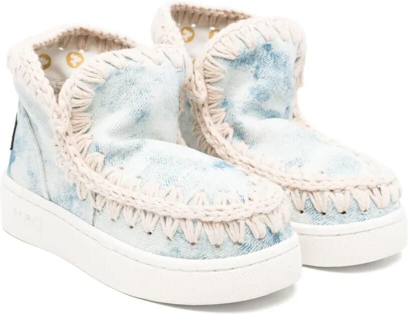 Mou Kids Gebreide enkellaarzen Blauw