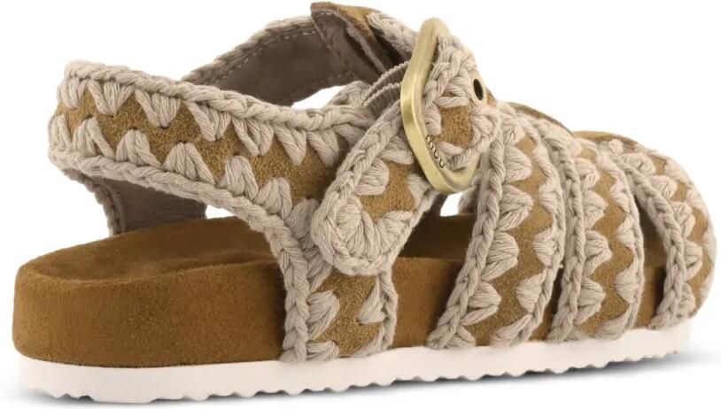 Mou Kids Gehaakte suède sandalen Bruin - Foto 3