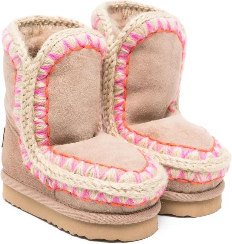 Mou Kids Laarzen met overstiksels Beige