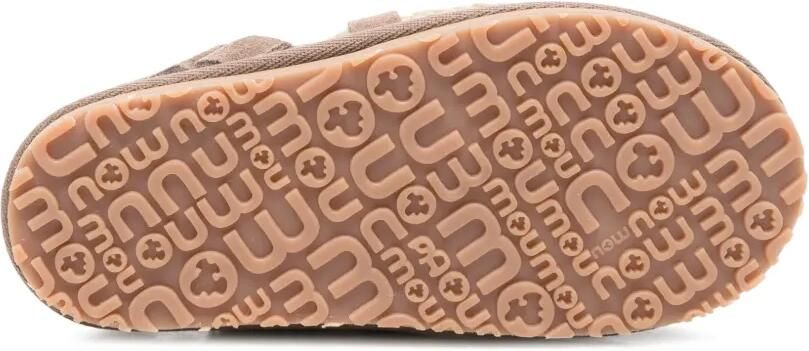 Mou Kids Slippers met logo-plakkaat en stiksels Bruin - Foto 4