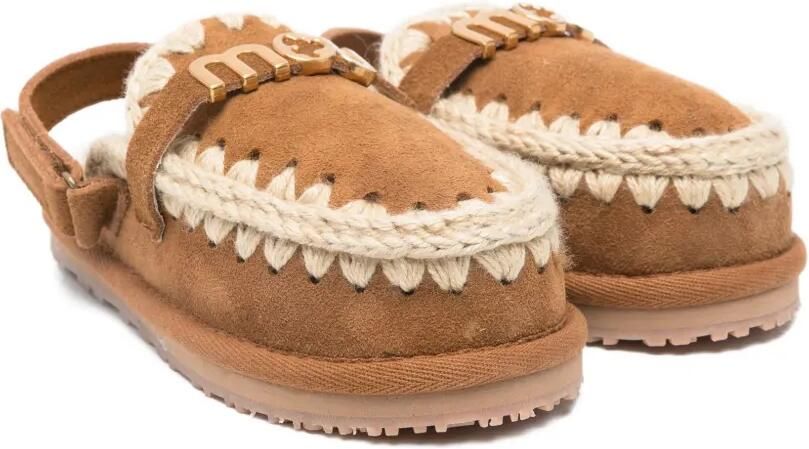 Mou Kids Suède slippers Bruin