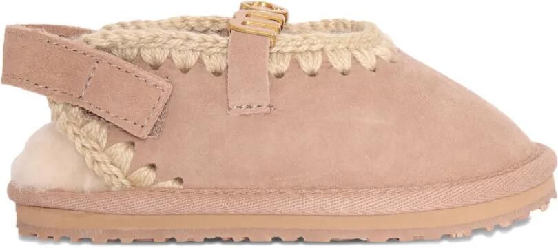 Mou Kids Suède slippers met bandje Beige