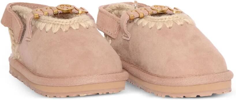Mou Kids Suède slippers met bandje Beige - Foto 3