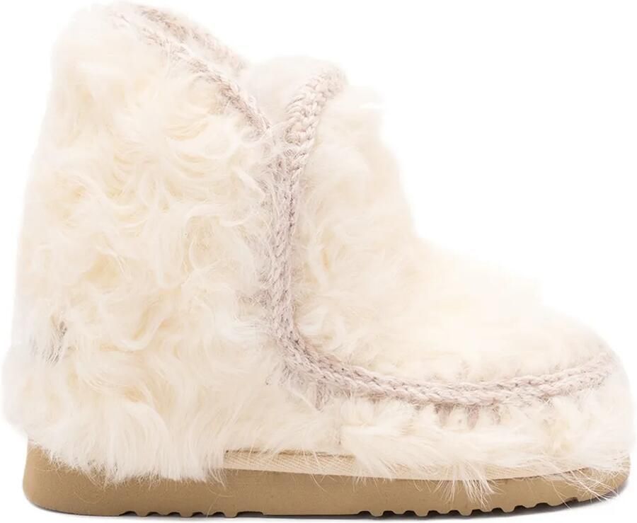 Mou Laarzen met gebreide afwerking Beige