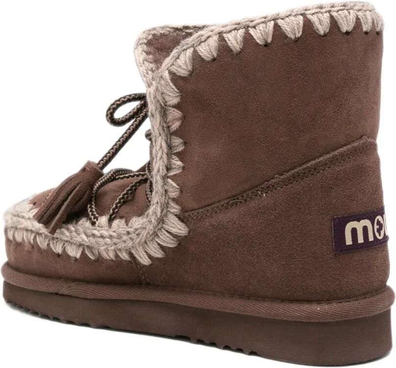 Mou Laarzen met gehaakte afwerking en kwastje Bruin - Foto 2